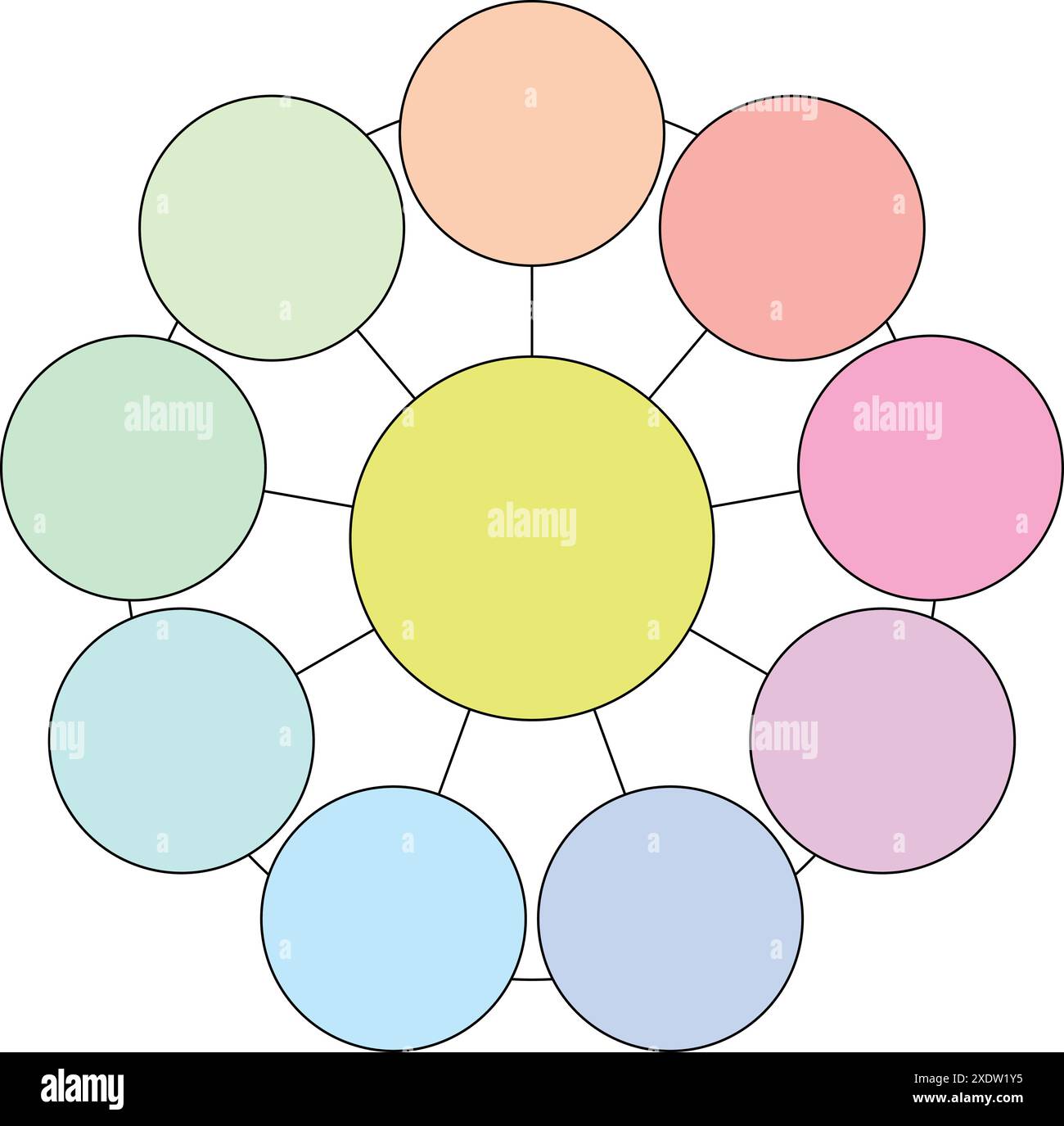 simple flowchart, bubble diagram or mind map infographics template with ...