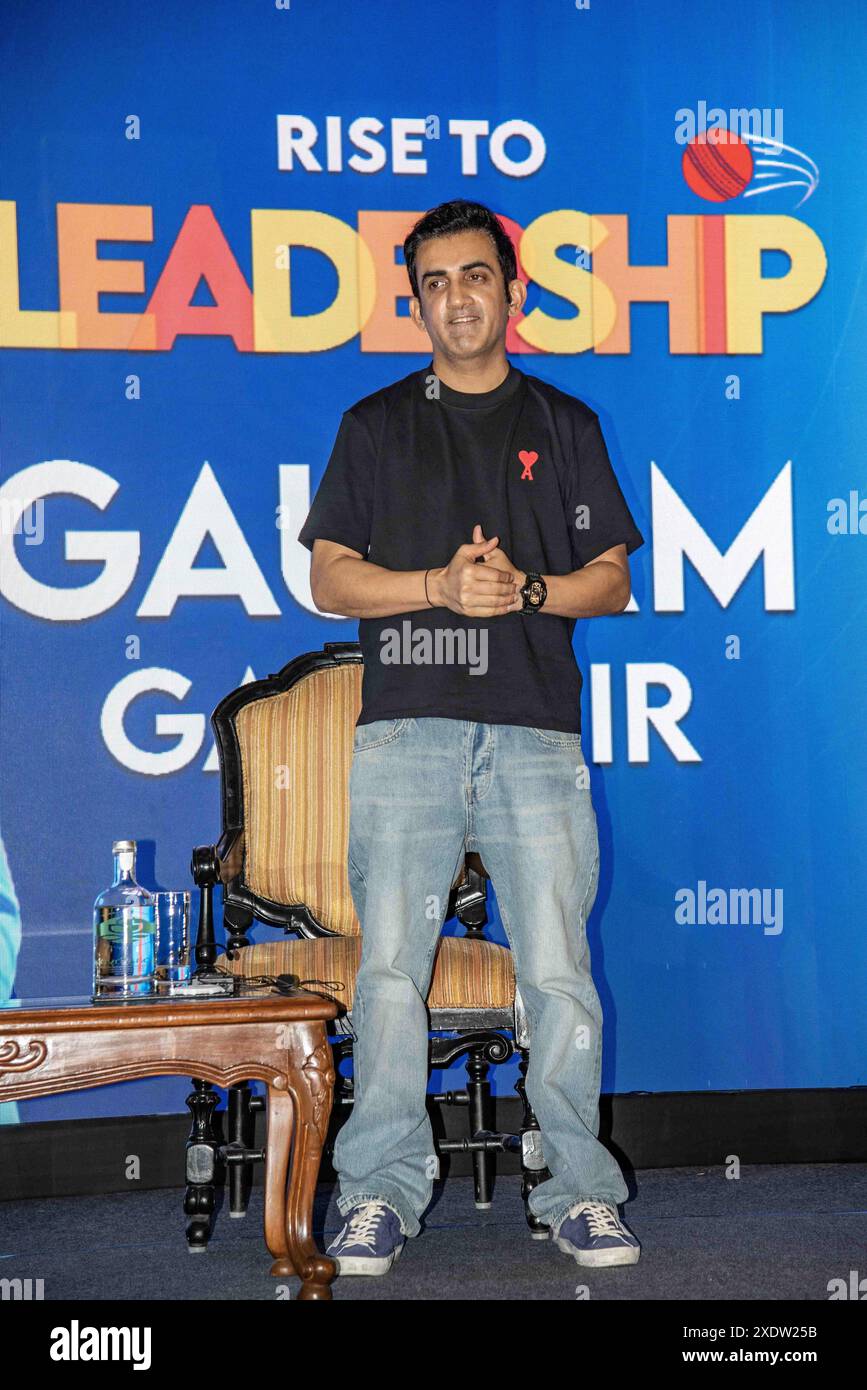 Kolkata, West Bengal, India. 22nd June, 2024. Gautam Gambhir an Indian former international cricketer, former politician and a philanthropist, presently mentor of IPL team KKR and applicant of new Indian cricket senior men's team coach was in Kolkata at a city hotel to take part in a talk show on young leadership, organized by The Indian Chamber of Commerce (ICC) and the Young Leaders.Forum (Credit Image: © Amlan Biswas/Pacific Press via ZUMA Press Wire) EDITORIAL USAGE ONLY! Not for Commercial USAGE! Stock Photo