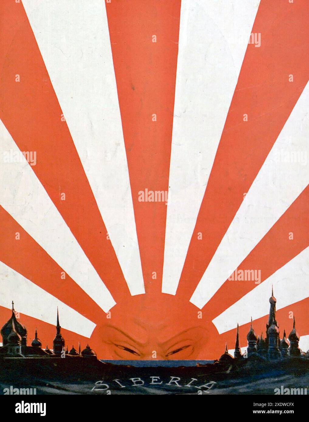 A political cartoon showing the Rising Sun of the Empire of Japan ...