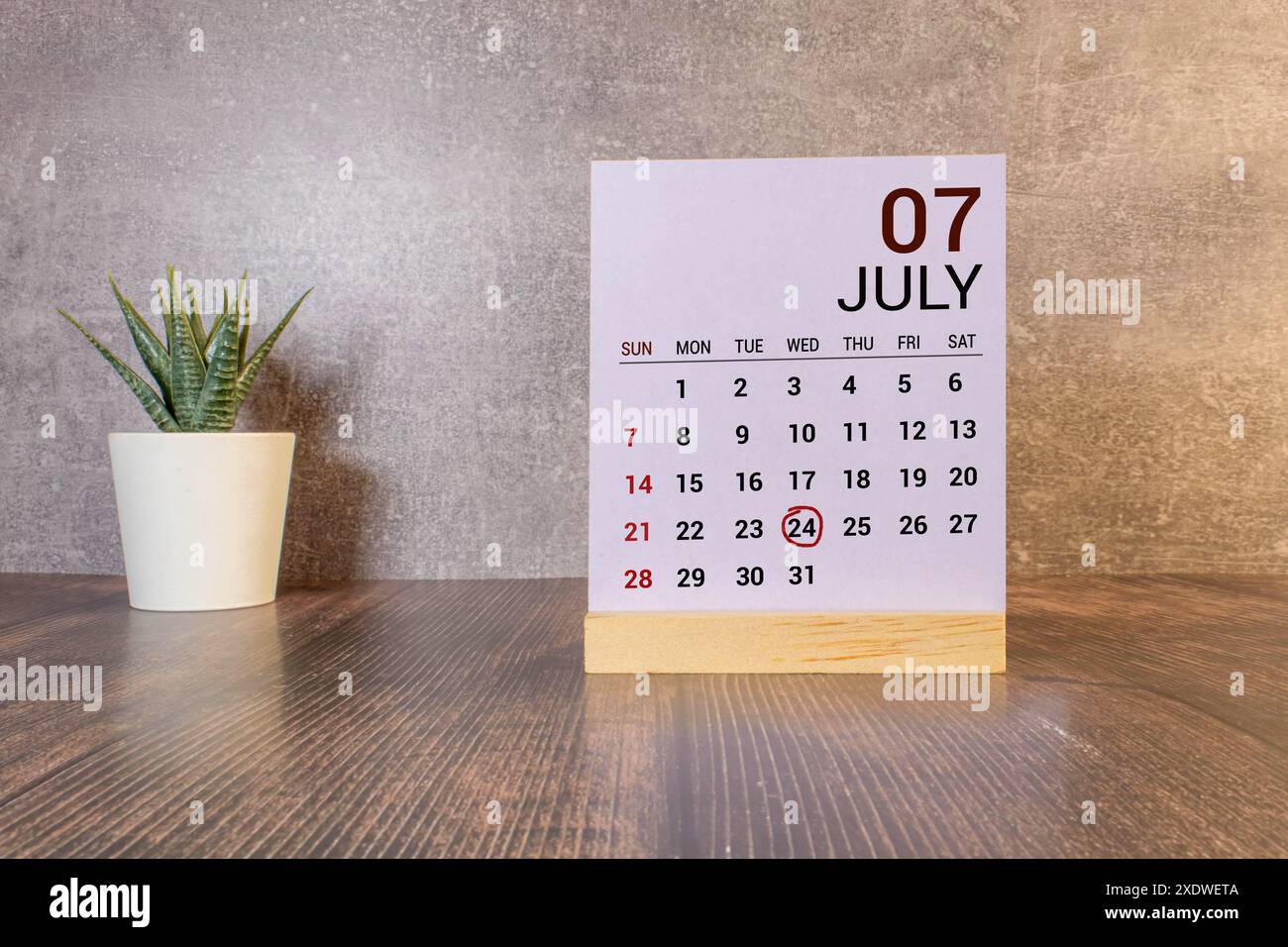 July 24 written on a calendar to remind you an important appointment
