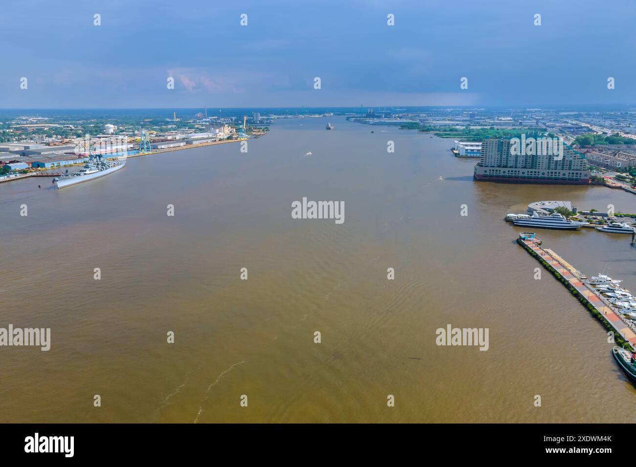 Downtown Philadelphia near Delaware River, Pennsylvania, USA Stock