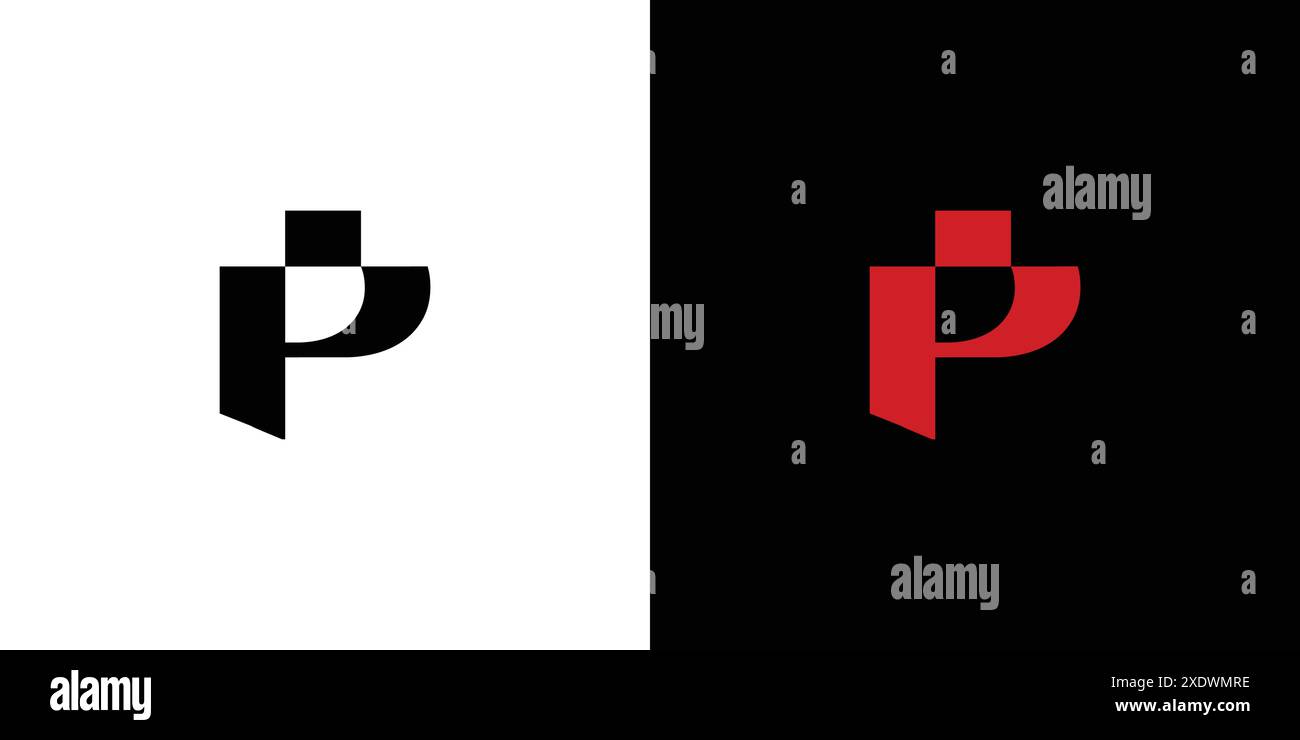 Modern and strong letter P initials logo design Stock Vector Image ...