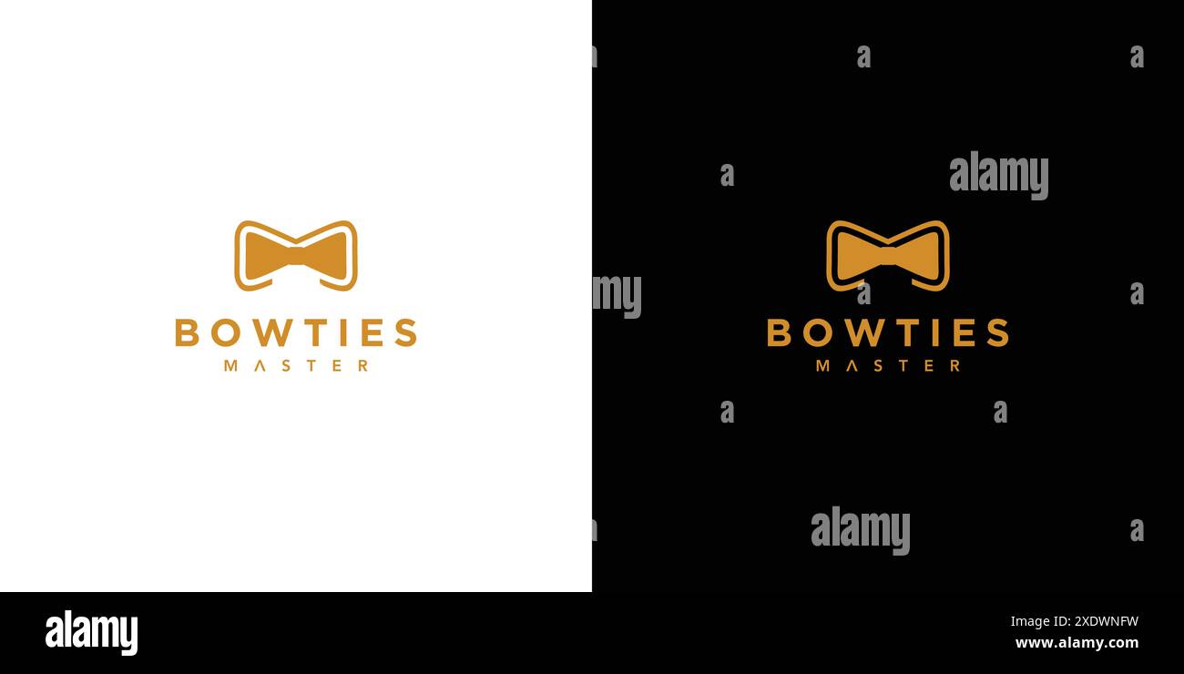 Unique and elegant Bowtie expert logo design 2 Stock Vector