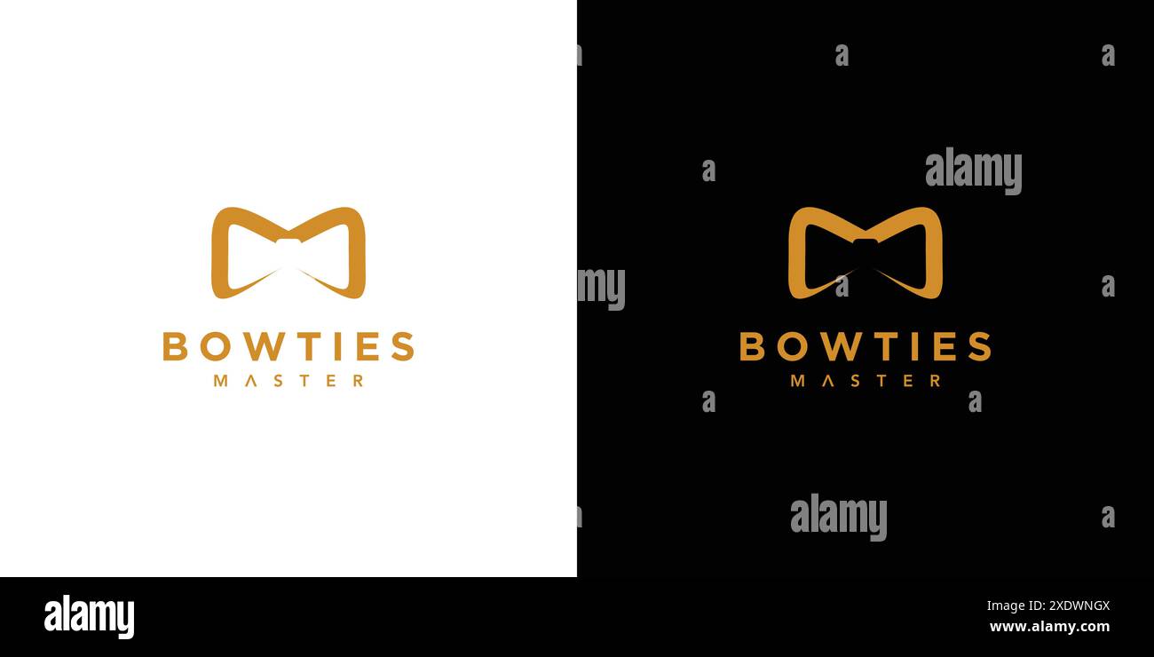 Unique and elegant Bowtie expert logo design Stock Vector