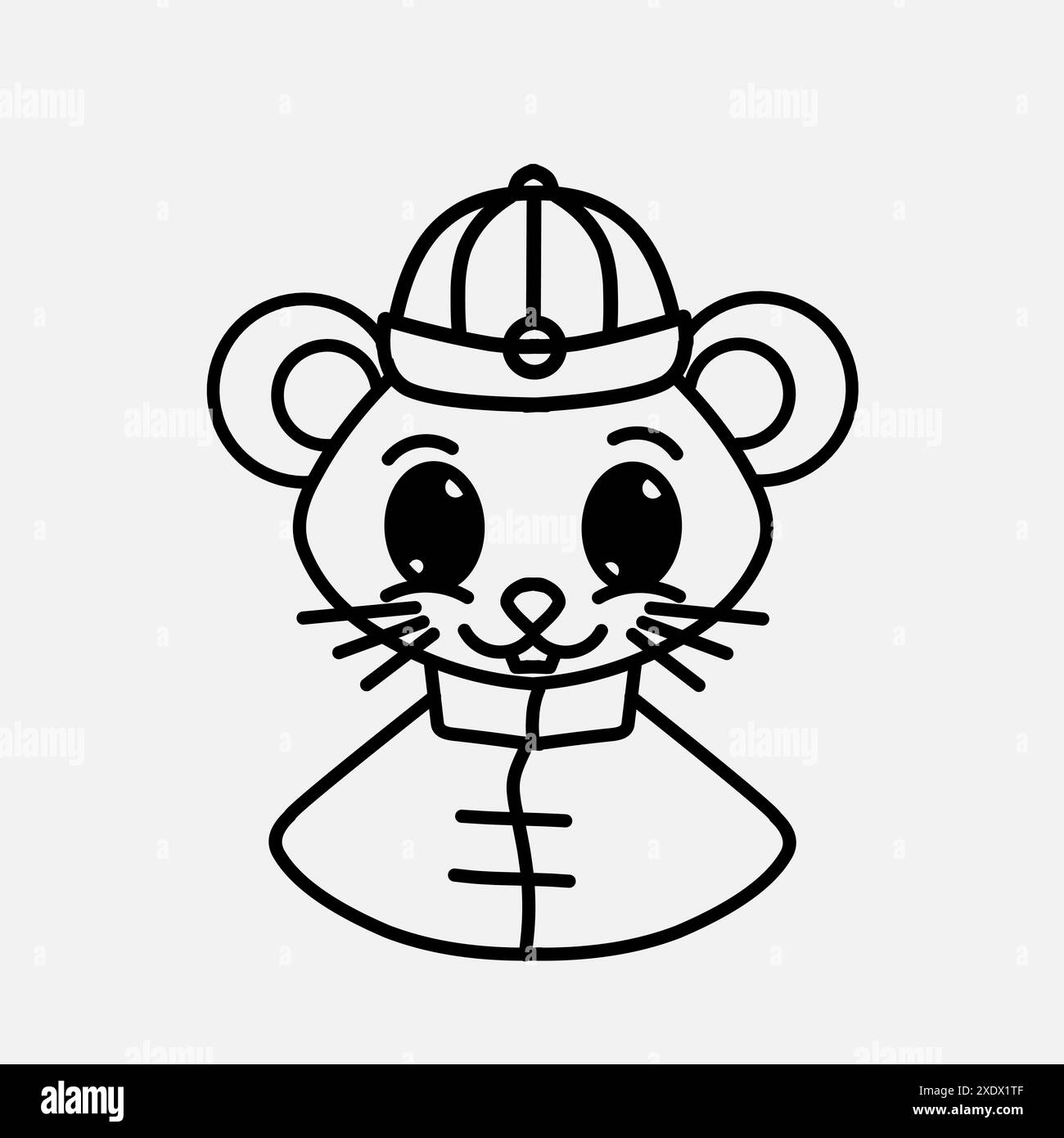 Mouse chinese zodiac sign symbol logo mascot on lunar new year. Stock Vector