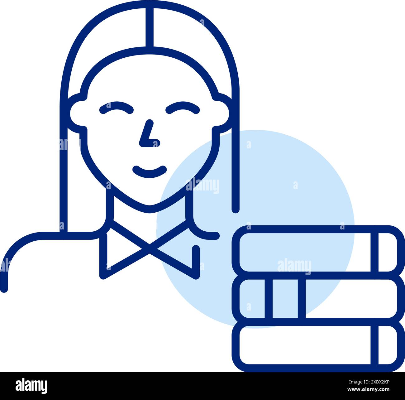 Student reading textbook computer Stock Vector Images - Alamy