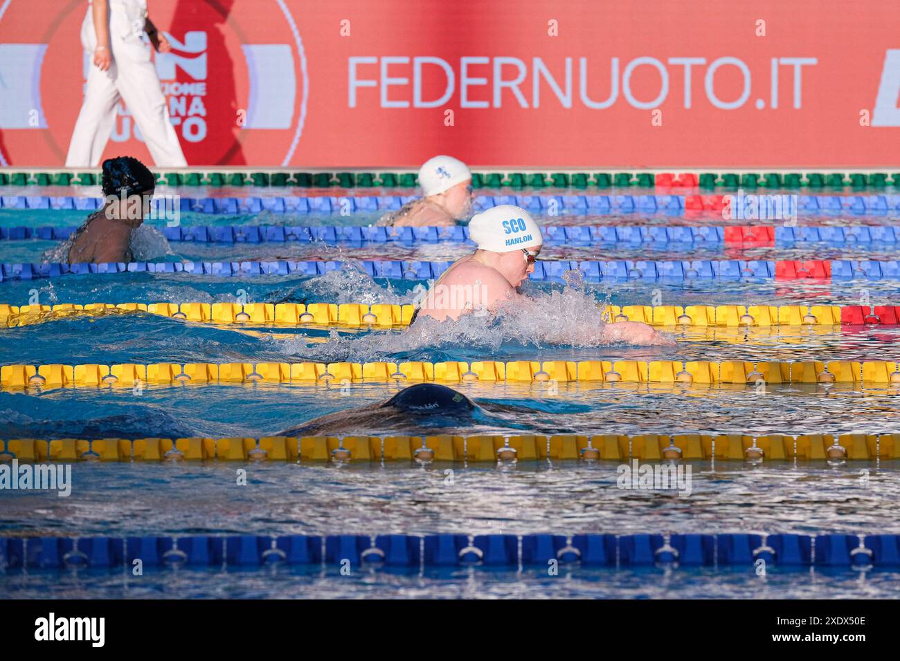 Rome, Italy. 23rd June, 2024. Angharad Evans of Great Brittan in action during the Women's 200m Breaststroke Final B on Day 3 of the International Swimming - 60th 'Settecolli' Trophy 2024. (Photo by Elena Vizzoca/SOPA Images/Sipa USA) Credit: Sipa USA/Alamy Live News Stock Photo