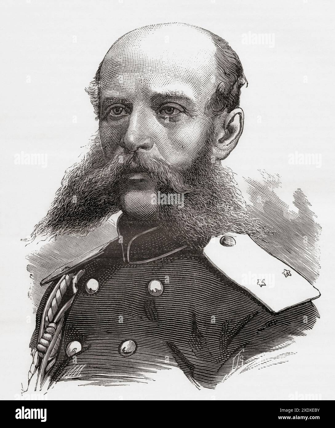 General Platon Petrovich Pavlov, 1834 - 1904.  Russian General and member of the State Council of the Russian Empire.  From Russes et Turcs: La Guerre D'Orient, published 1878. Stock Photo