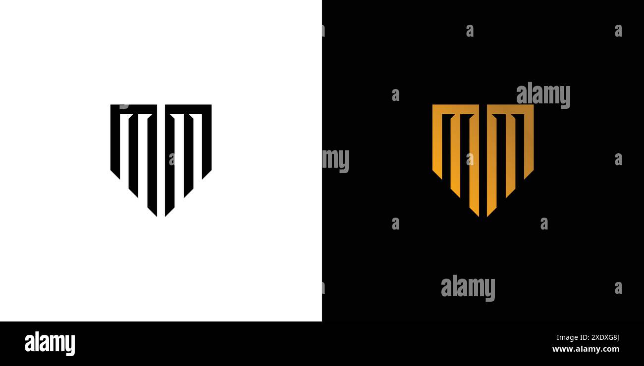 modern and strong  letter M initials logo design Stock Vector