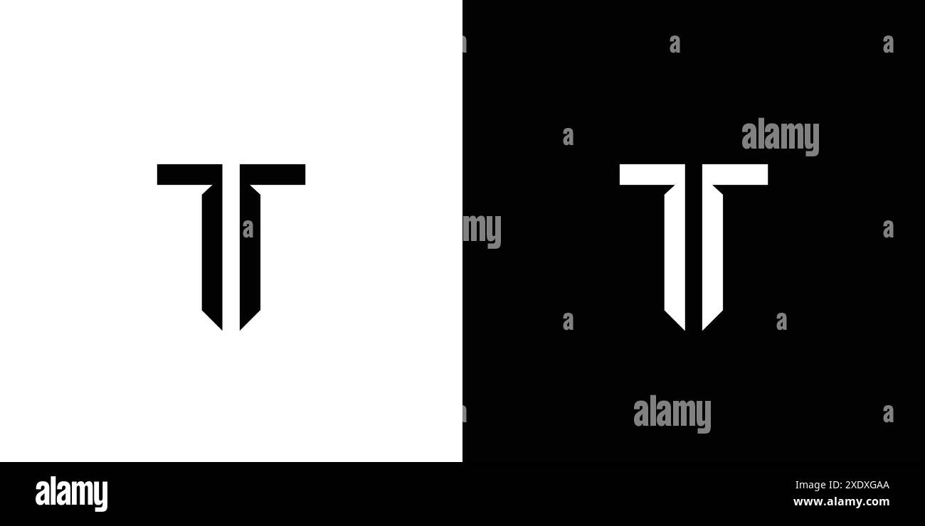 modern and strong letter T initials logo design Stock Vector
