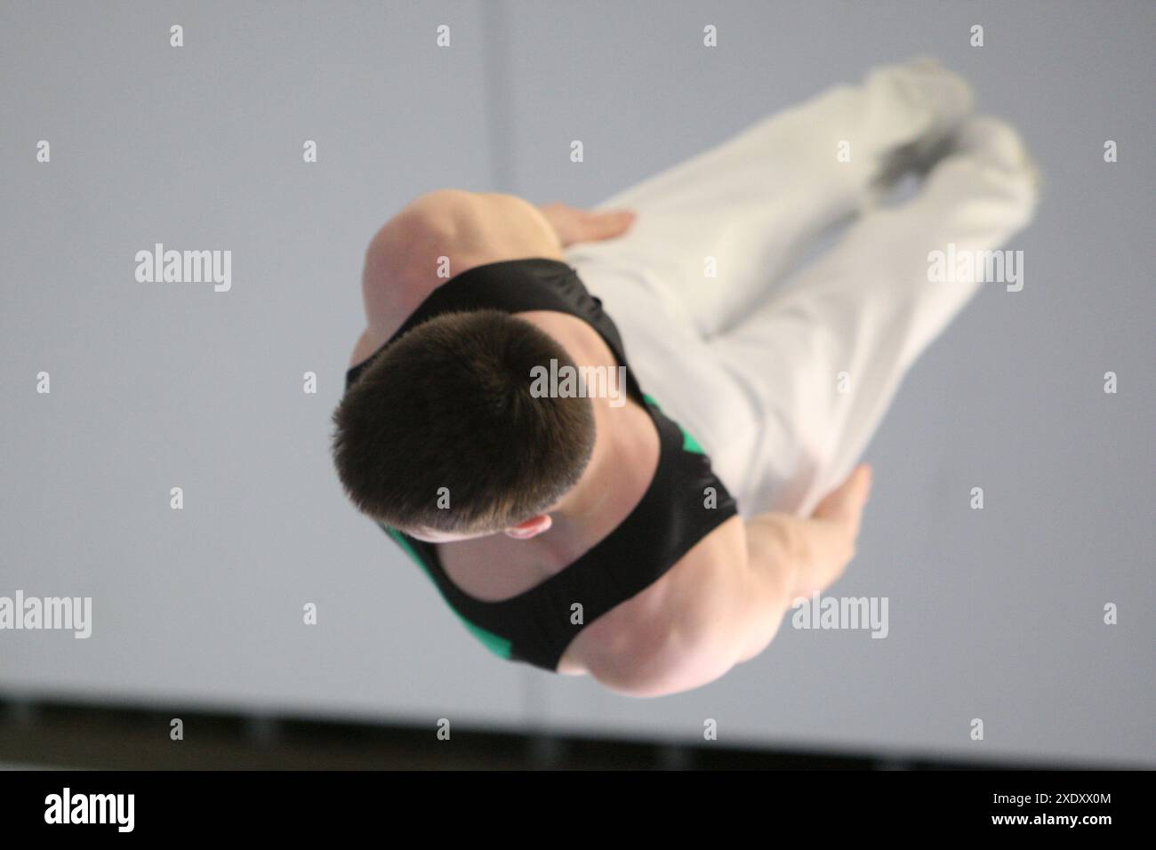 Jump Head First Trampoline Gymnastics headfirst Stock Photo - Alamy