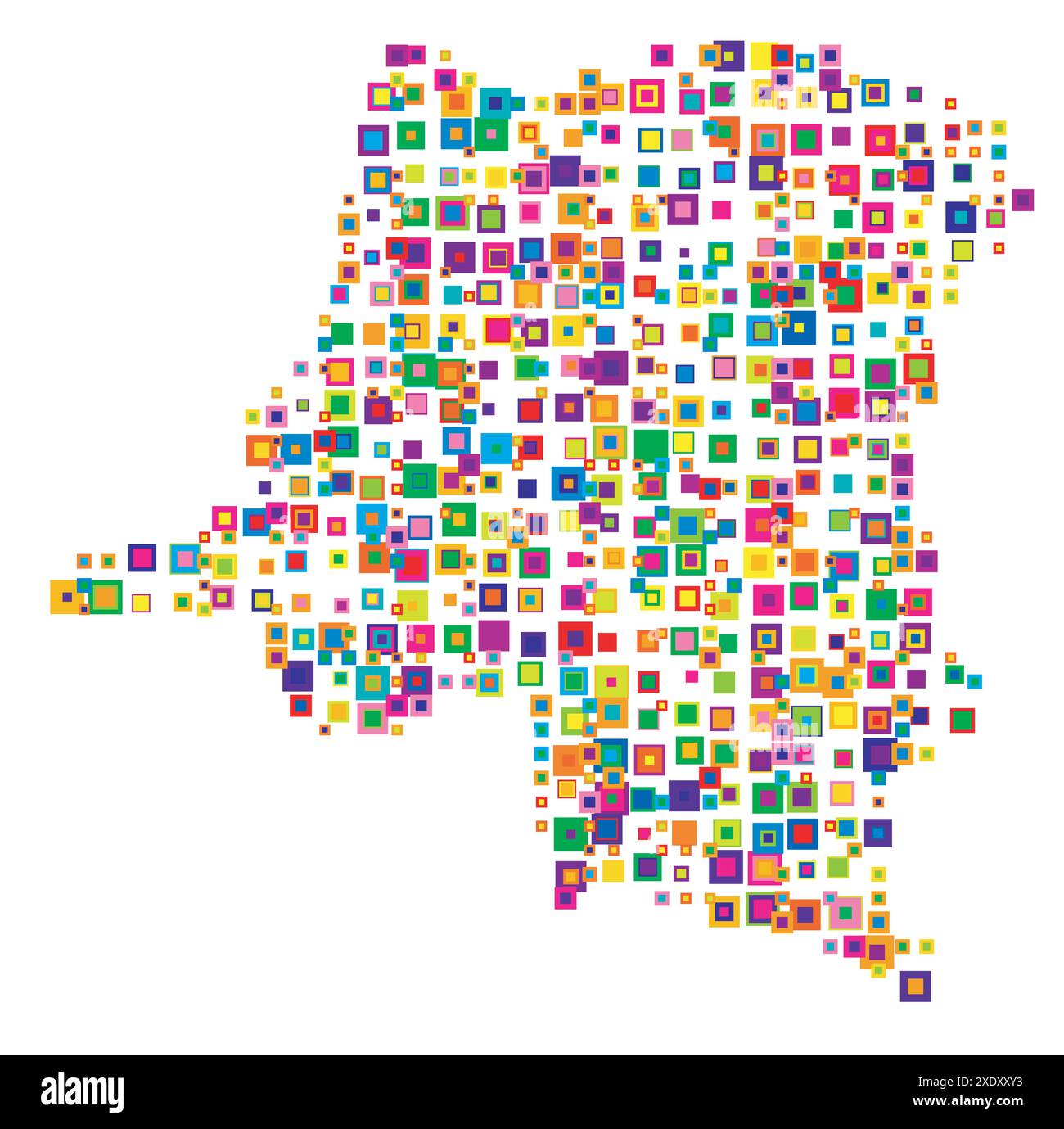 Abstract map of the Democratic Republic of the Congo Abstract map ...