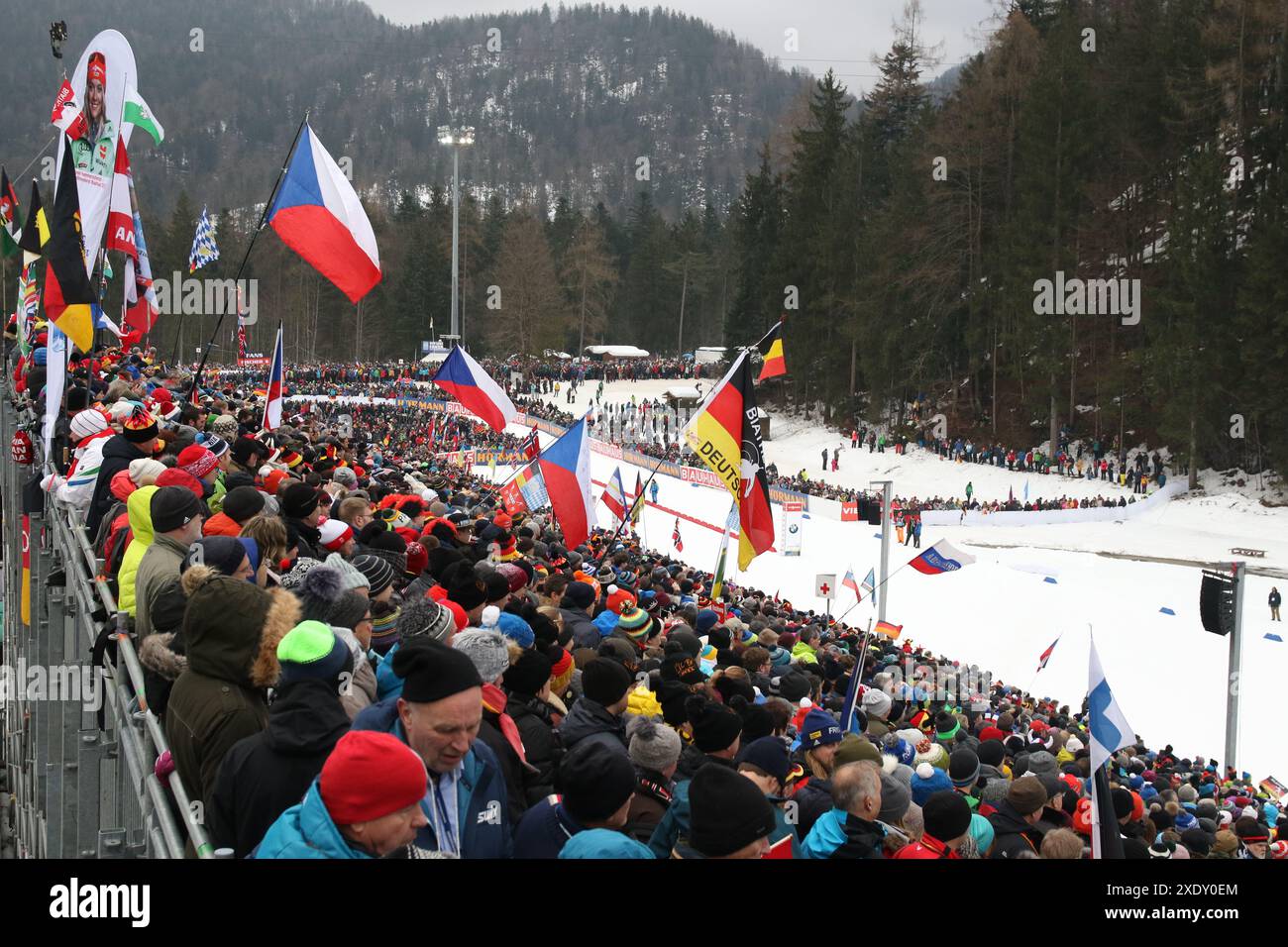 IBU Biathlon Mass Start Men 15 km Stock Photo