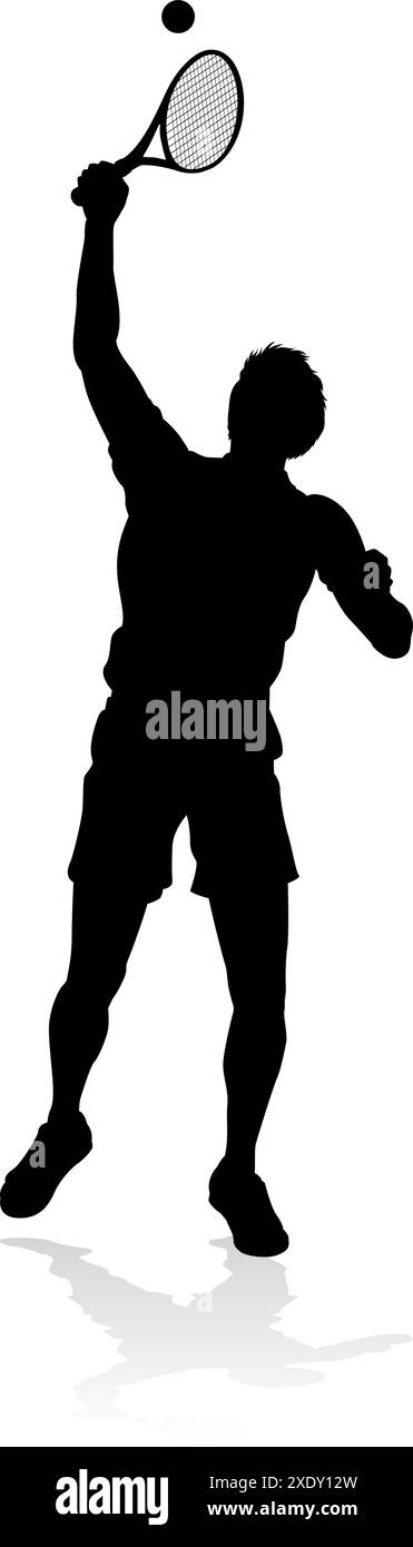 Shadow tennis player serving Black and White Stock Photos & Images - Alamy