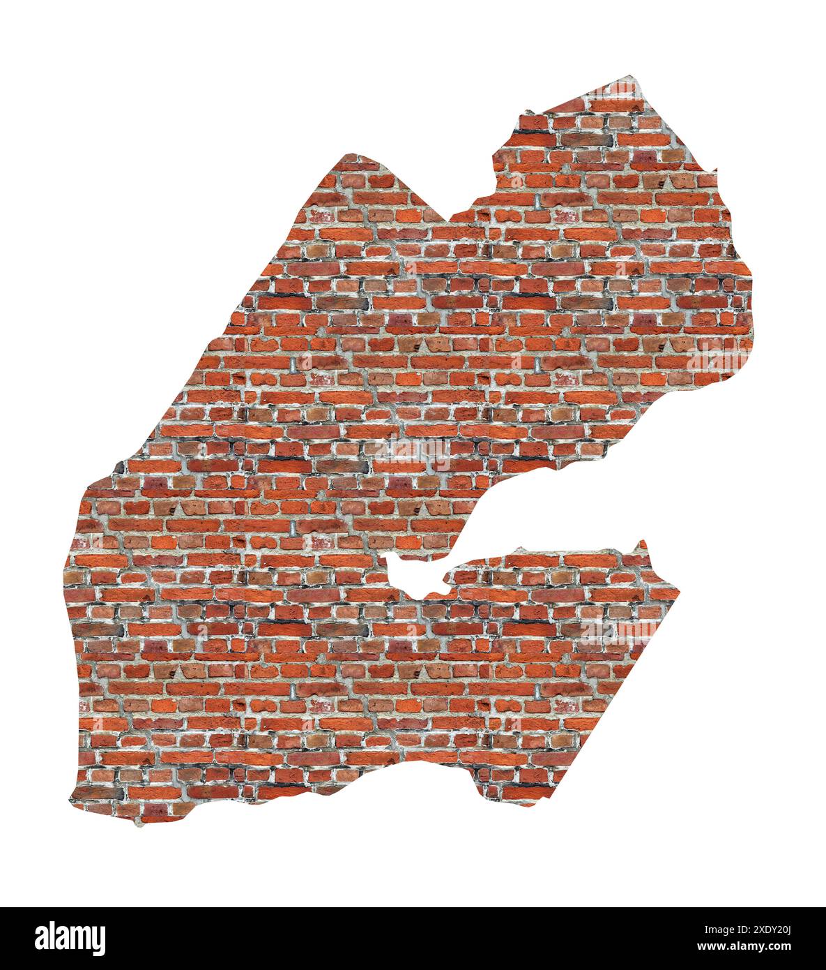 Abstract map of Djibouti designed as a brick wall Stock Photo