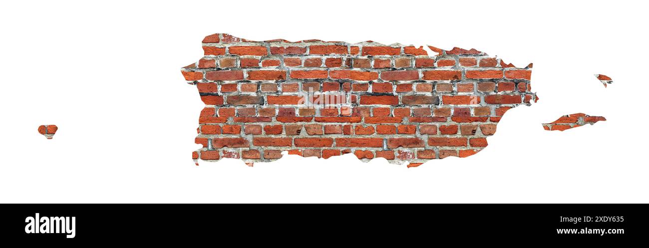 Abstract map of Puerto Rico designed as a brick wall Stock Photo - Alamy