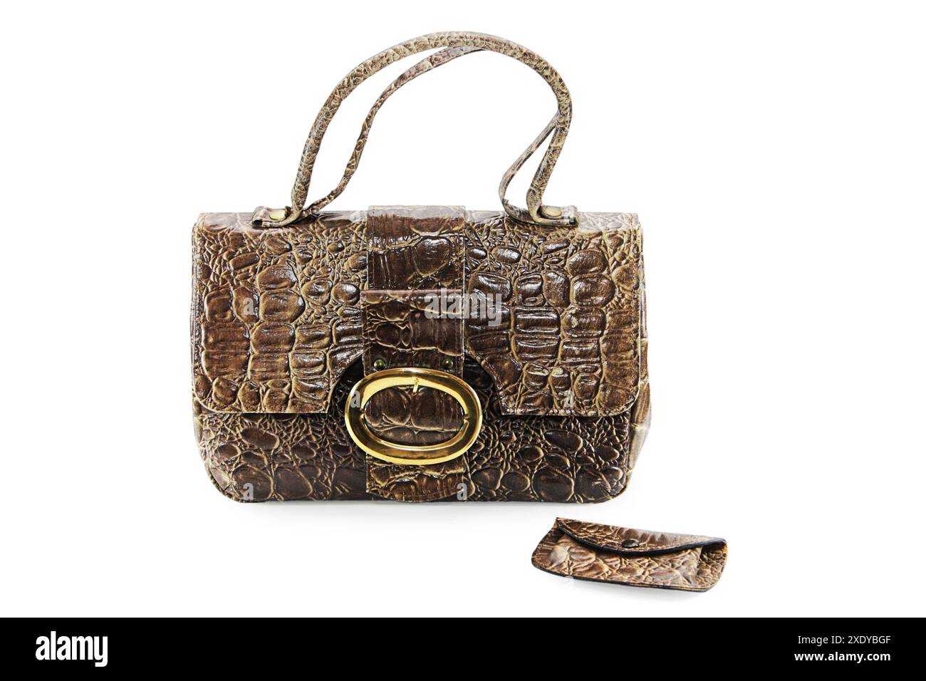 Handbag and a purse isolated on white Stock Photo