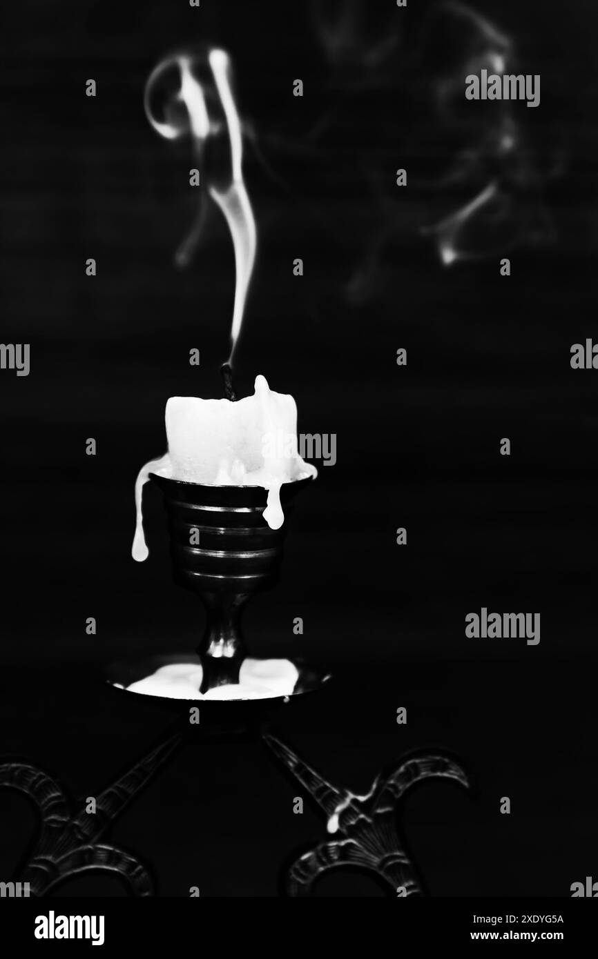 To blow out a candle, black and white Stock Photo Alamy