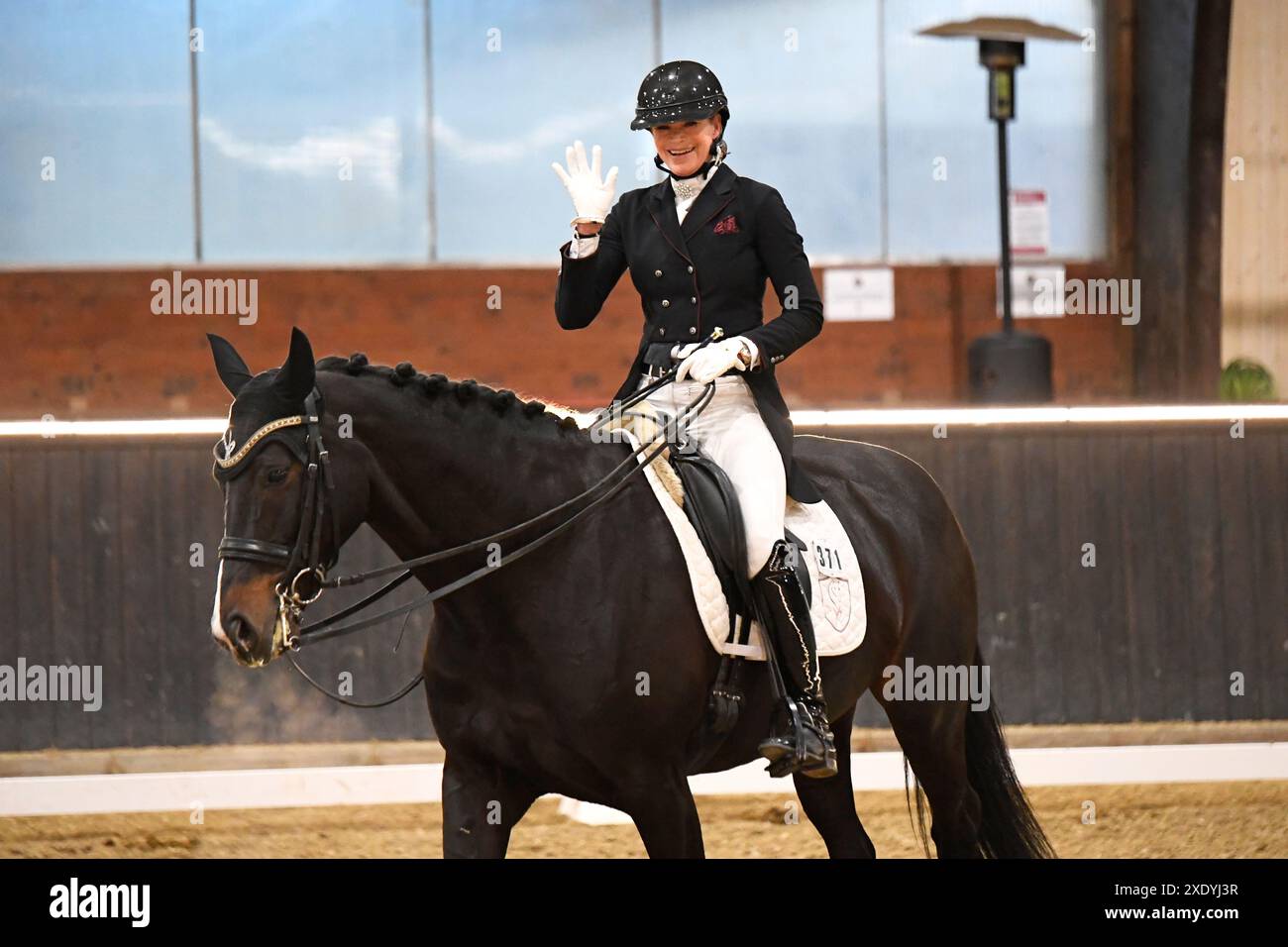 S Dressage Riding in Darmstadt Kranichstein Winter-Tour IV Stock Photo