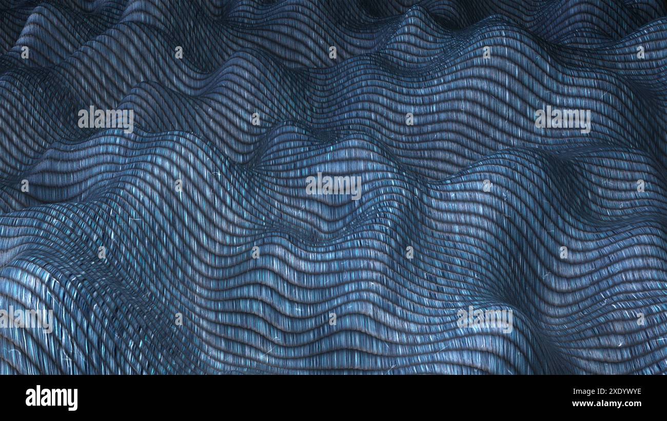 Blue wave fabric Stock Photo