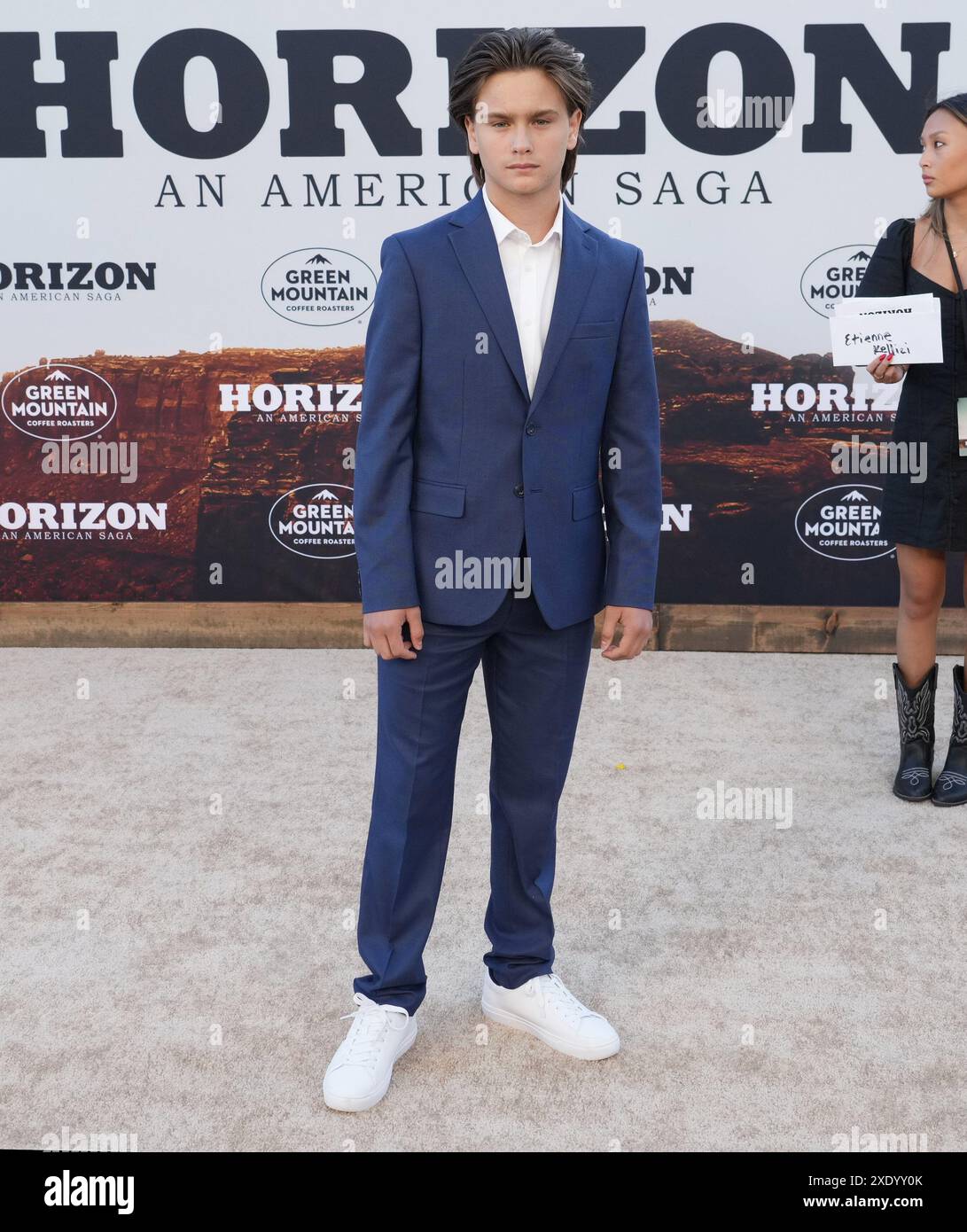 Etienne Kellici arrives at the HORIZON: AN AMERICAN SAGA CHAPTER 1 Los