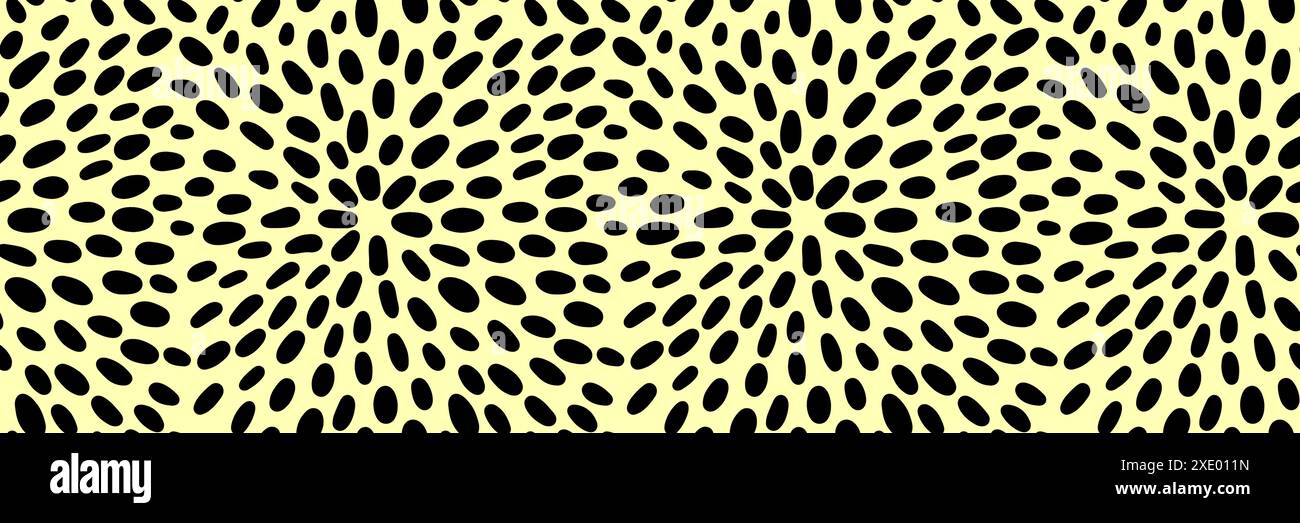 Small dash pattern. Seamless minimal dash pattern, small elements on yellow background. Stock Vector