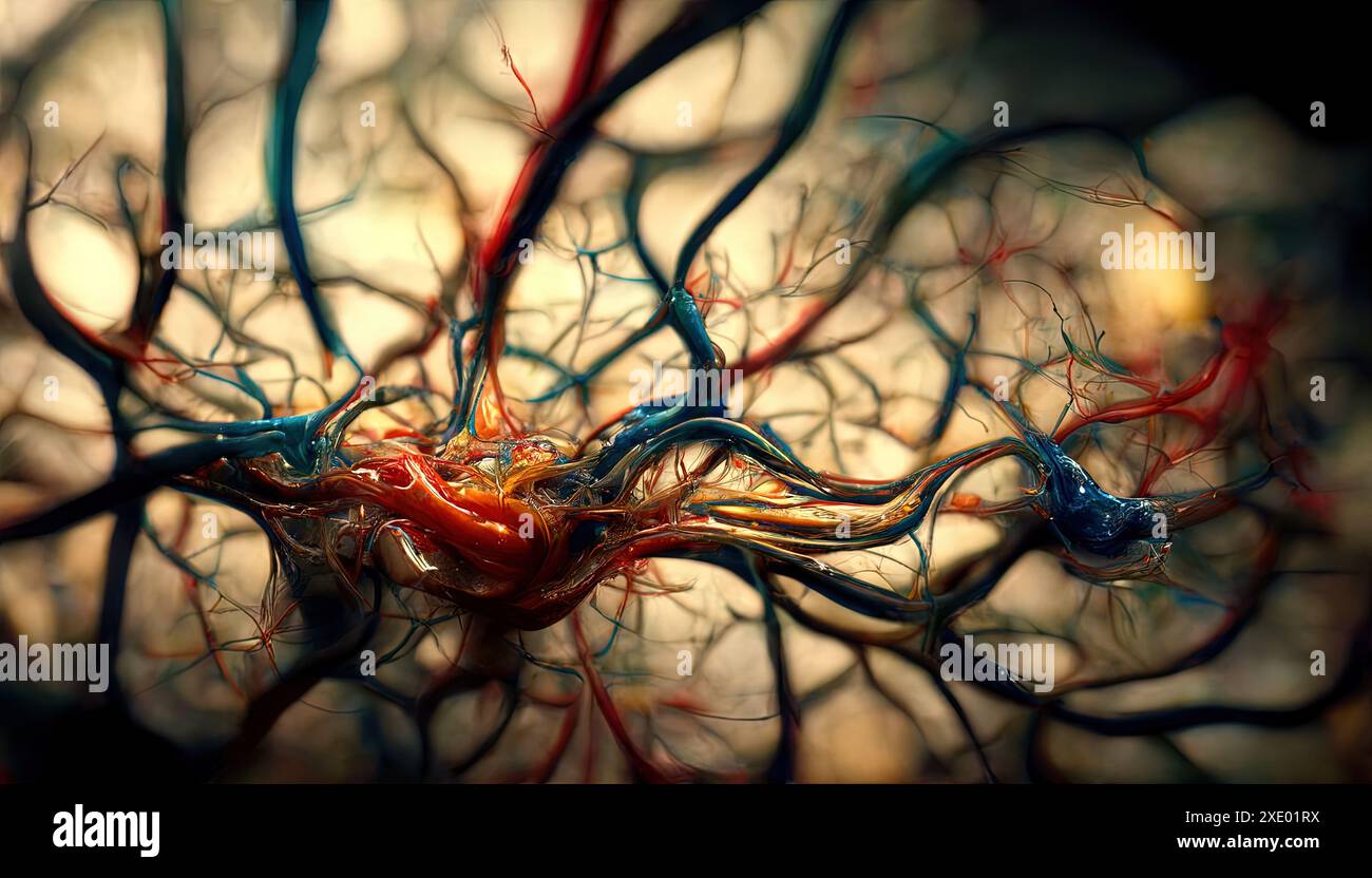 Illustration of neural pathways in the brain Stock Photo - Alamy