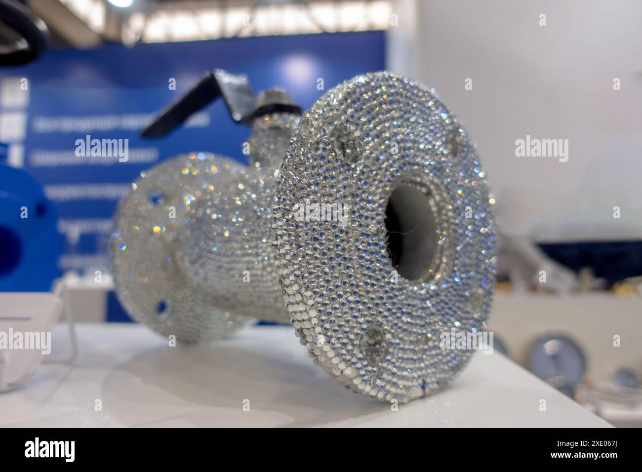 Flound flange tap is full -pass in the design of sparkling stones Stock Photo