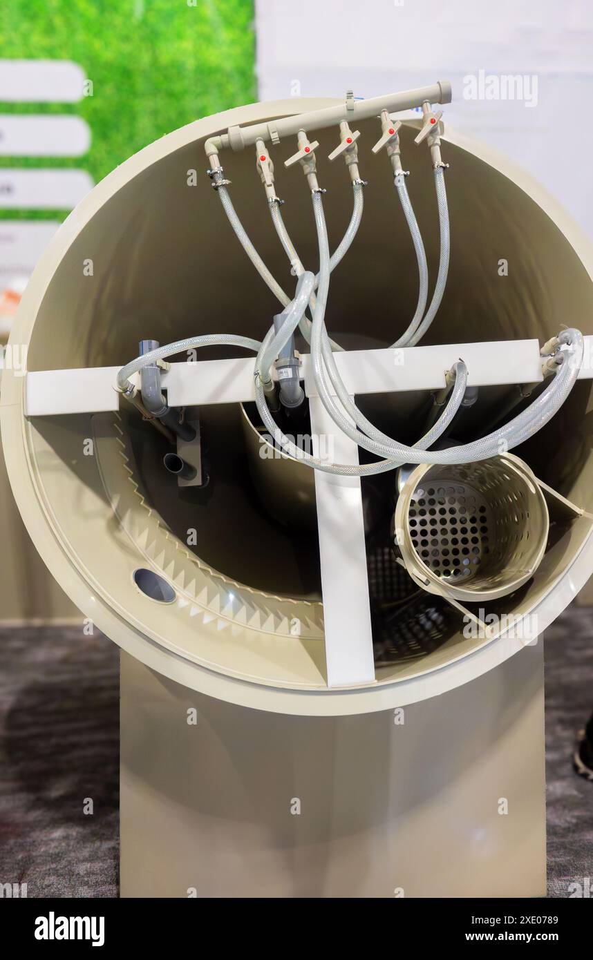 Autonomous sewerage. Biological treatment of domestic wastewater. Internal structure Stock Photo
