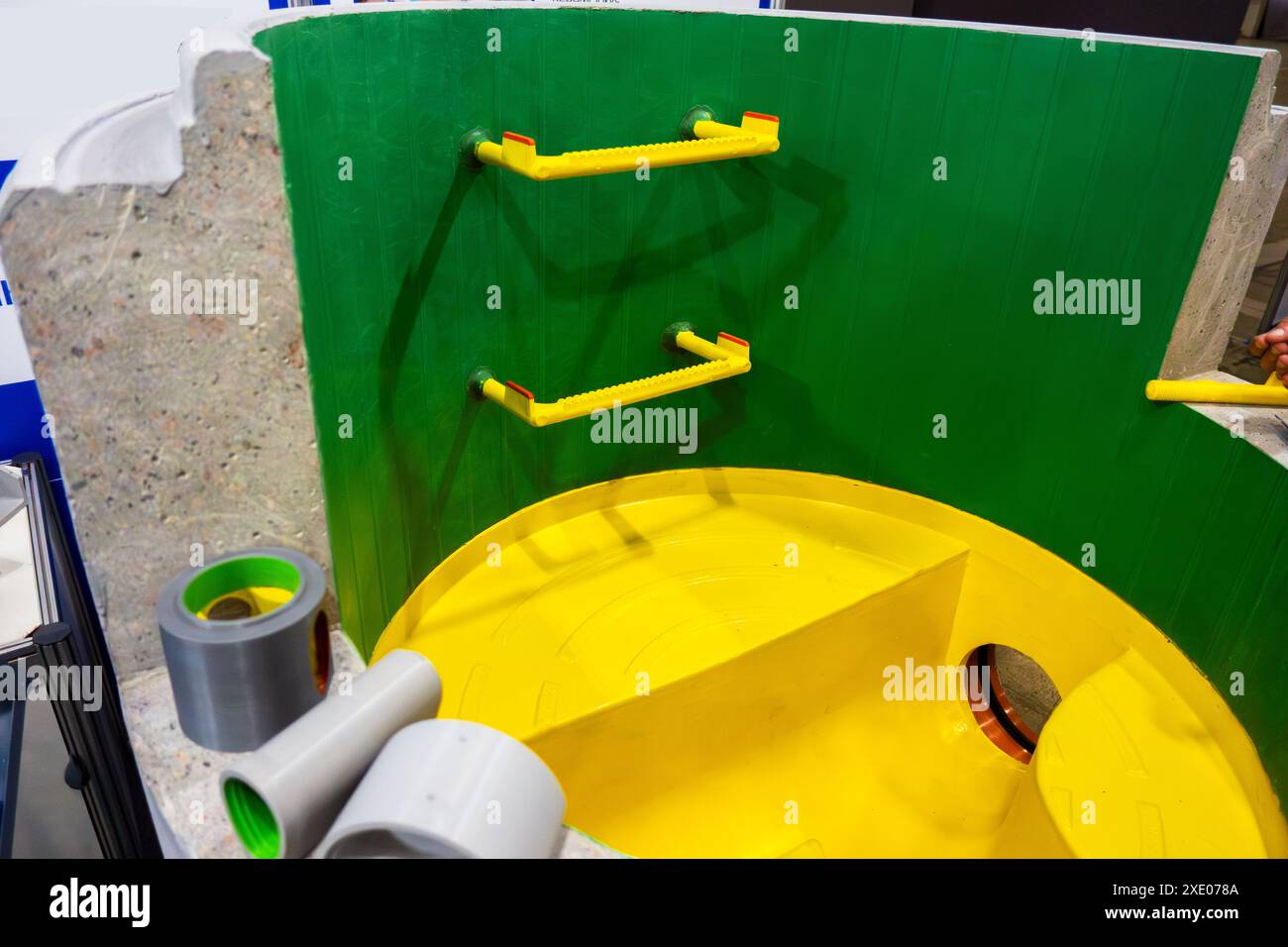Tray bottom for use of chemically aggressive wastewater Stock Photo - Alamy