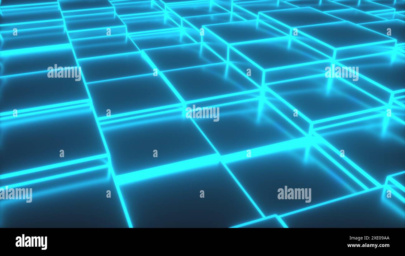 Neon cubes Stock Photo