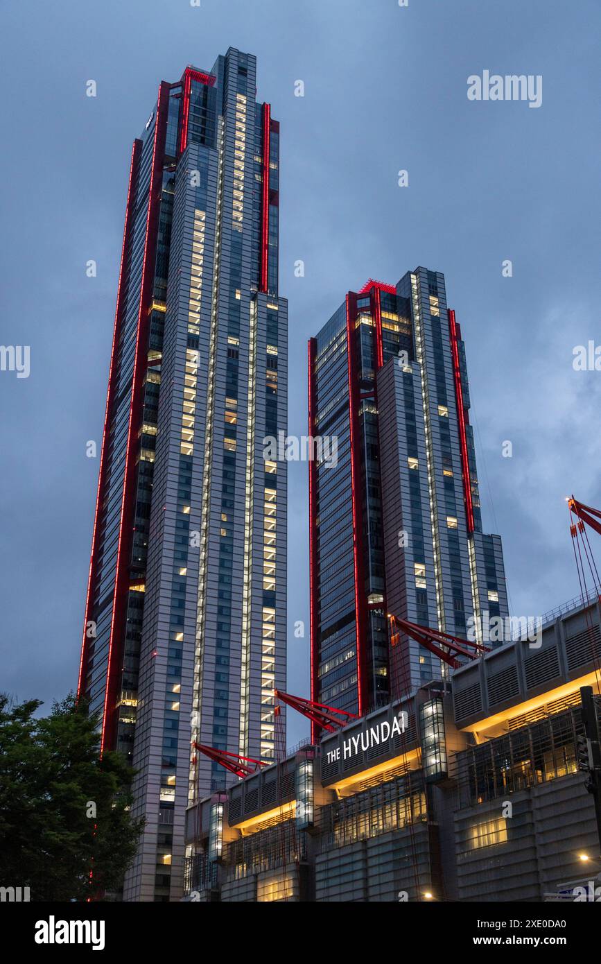 Parc1 towers, Yeouido, Seoul, S Korea Stock Photo