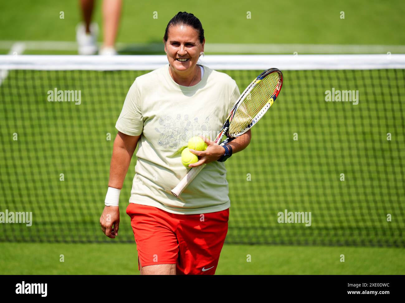 Conchita Martínez, coach of Mirra Andreeva, at the All England Lawn
