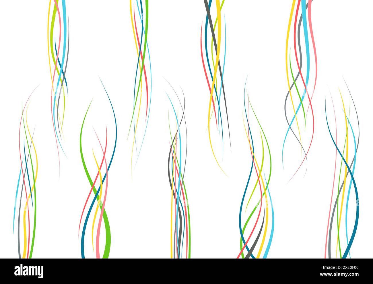 Set of abstract color curved lines. Wave design element. Vector ...