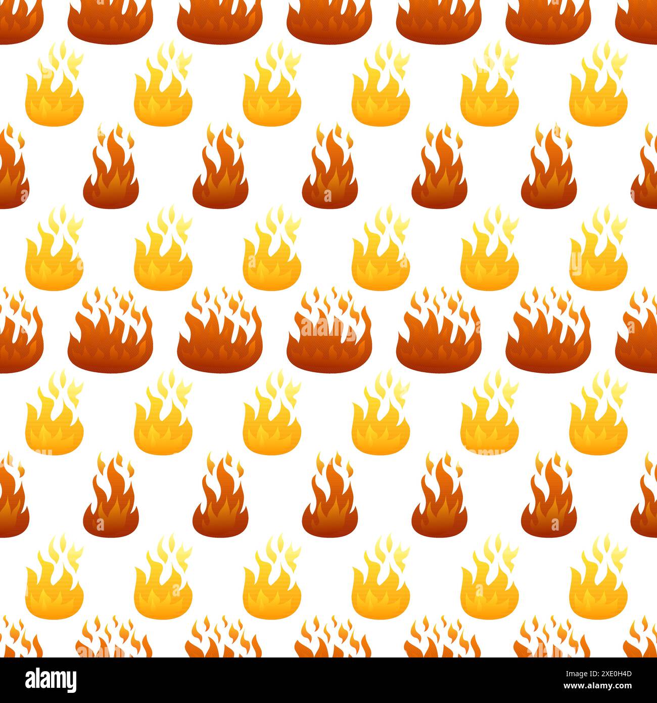Seamless pattern with fire flame on white background. Vector ...