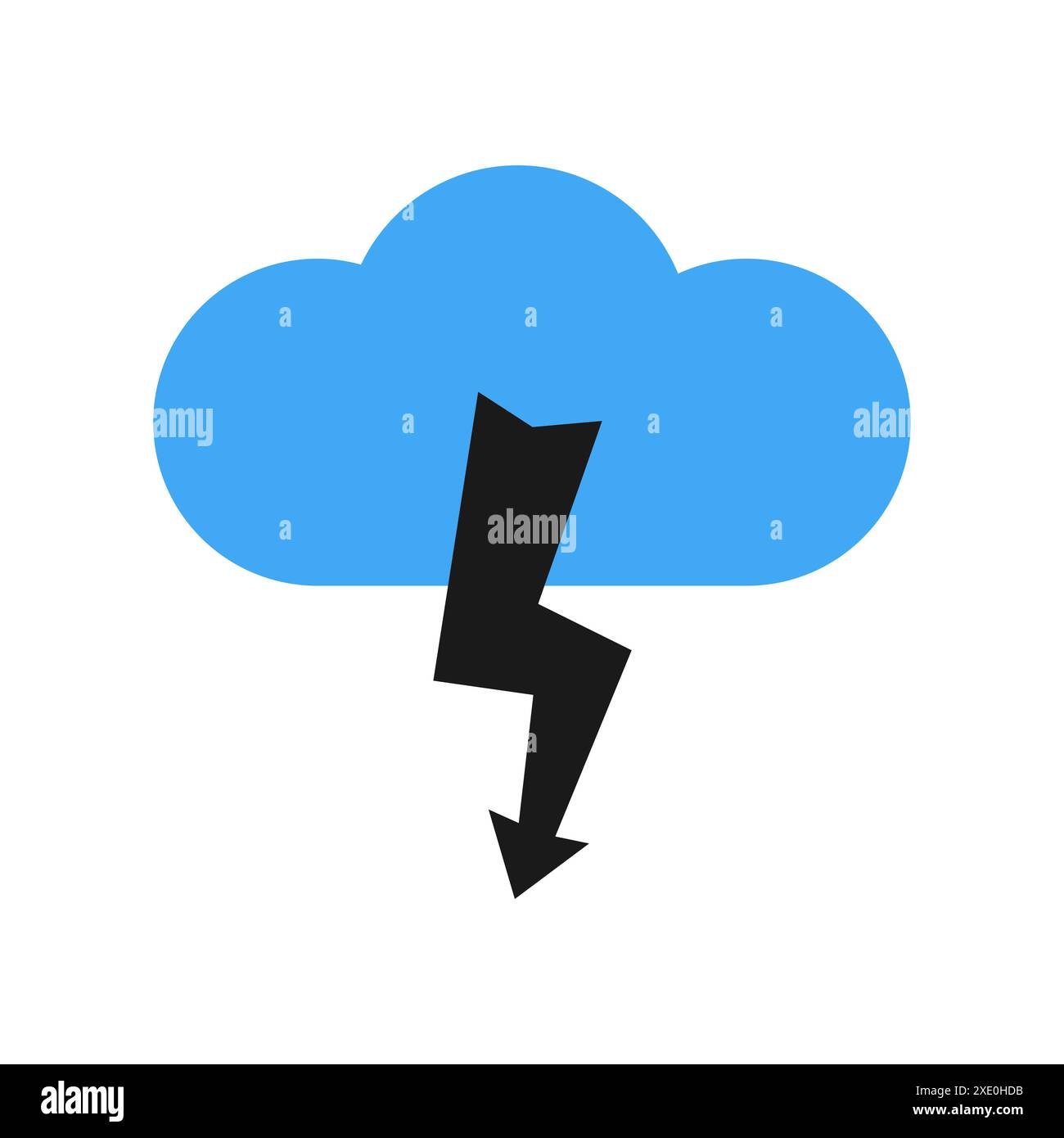 A cloud with a thunderstorm. Vector illustration Stock Vector Image ...