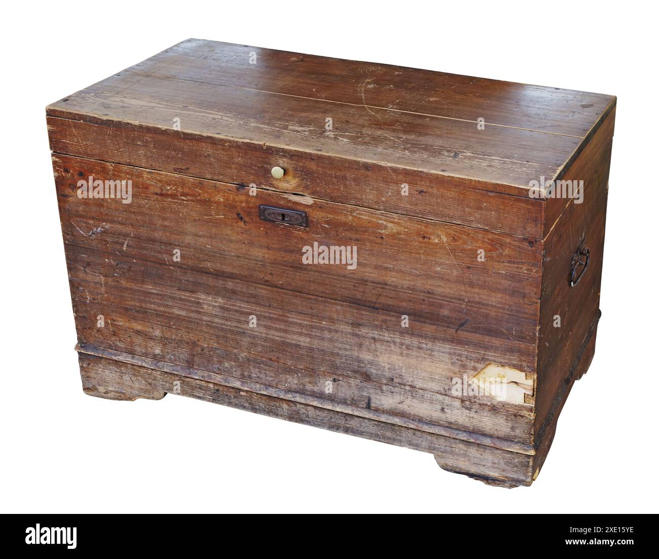 Old vintage rustic clothes storage chest isolated Stock Photo - Alamy