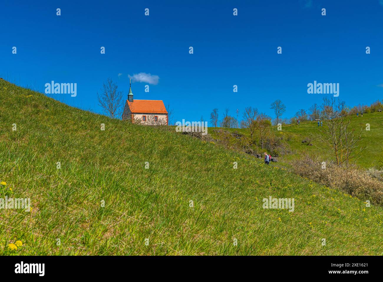 Walburgis chapel on the Walberla Stock Photo