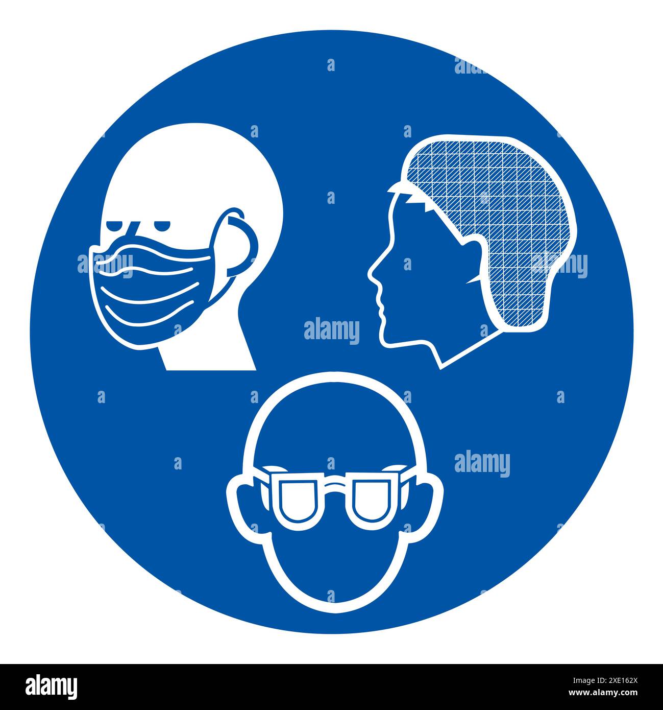 PPE Required Wear Safety Glasses Face Mask and Hair net Symbol Sign ...