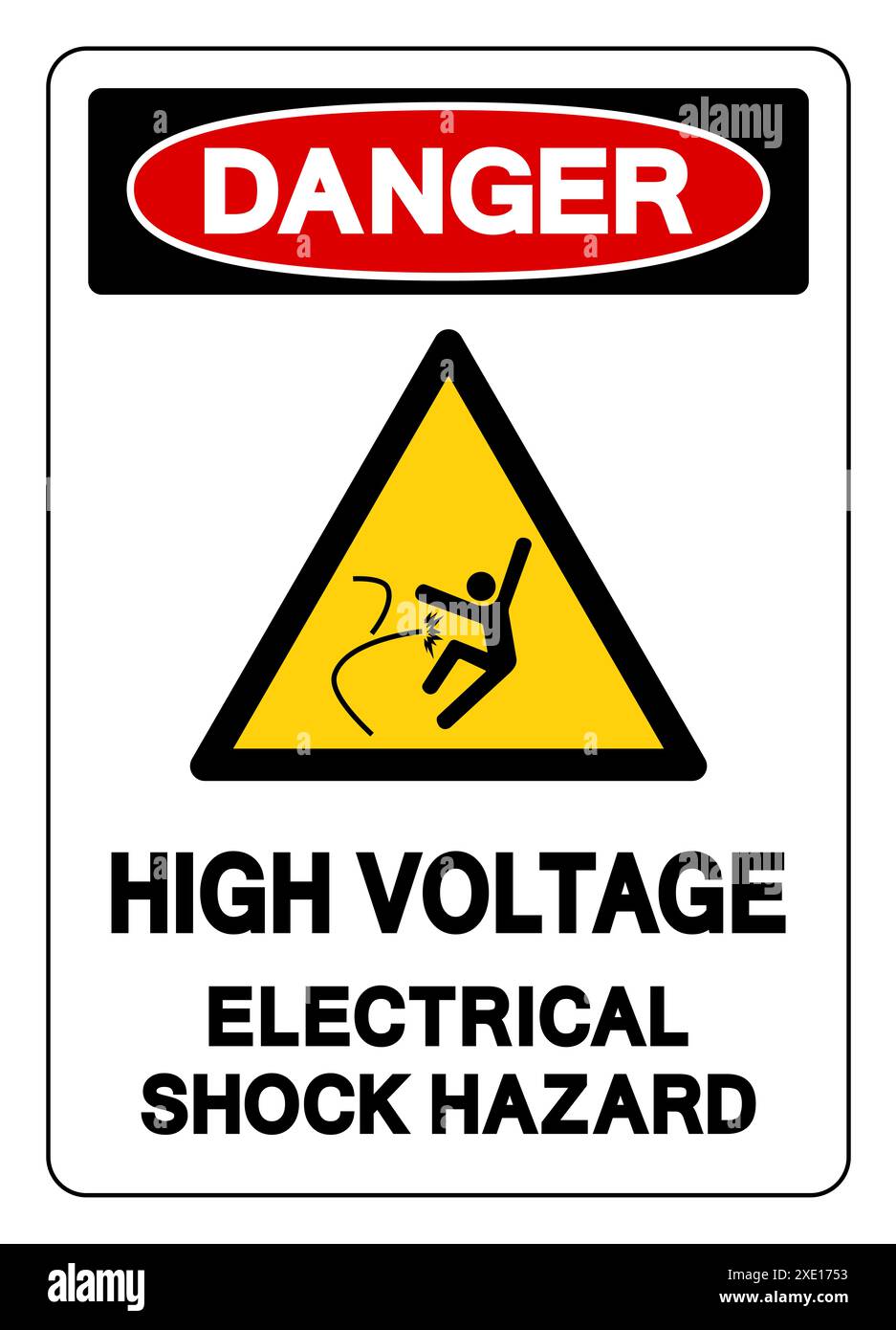 Danger High Voltage Electrical Shock Hazard Symbol Sign, Vector Danger High Voltage Electrical Shock Hazard Symbol Sign, Vector