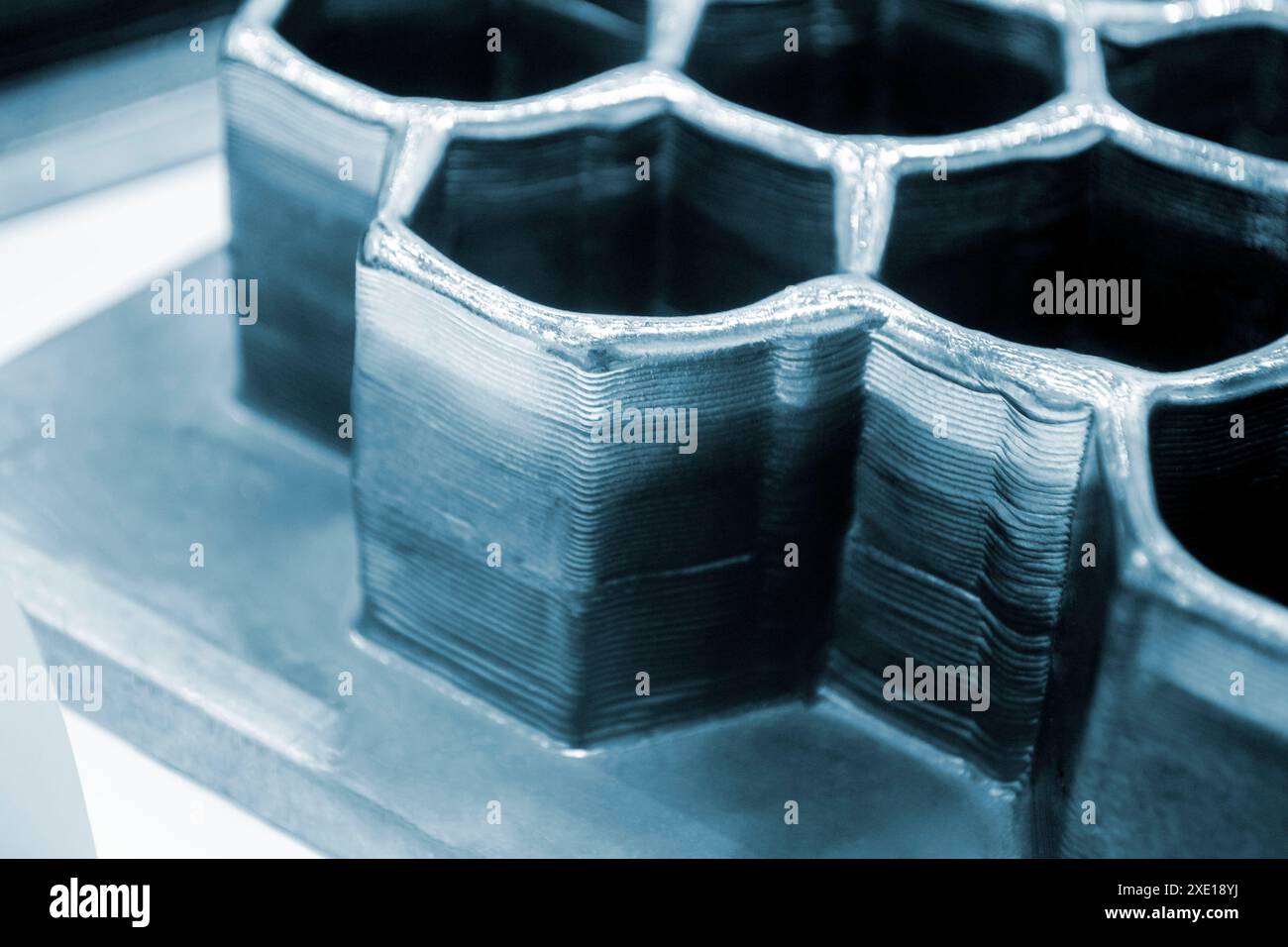 Object printed by 3D printer from metal. Additive manufacturing ...