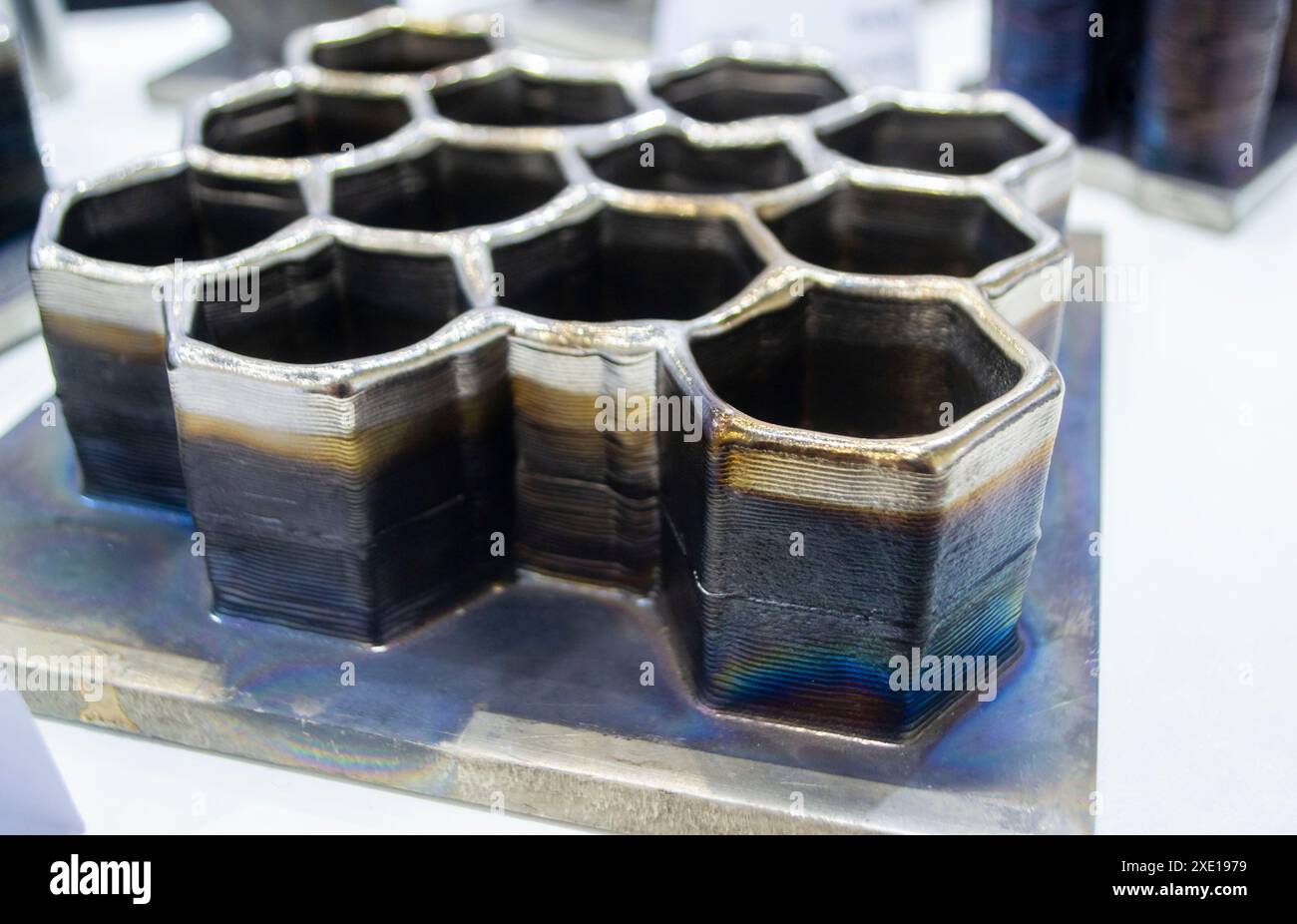 Object printed by 3D printer from metal. Additive manufacturing ...