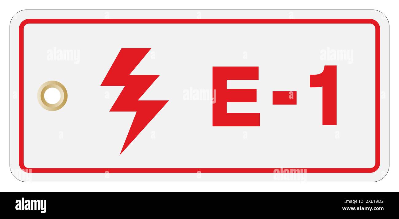 E-1 Electric Tag Label Symbol Sign, Vector Illustration, Isolate On ...