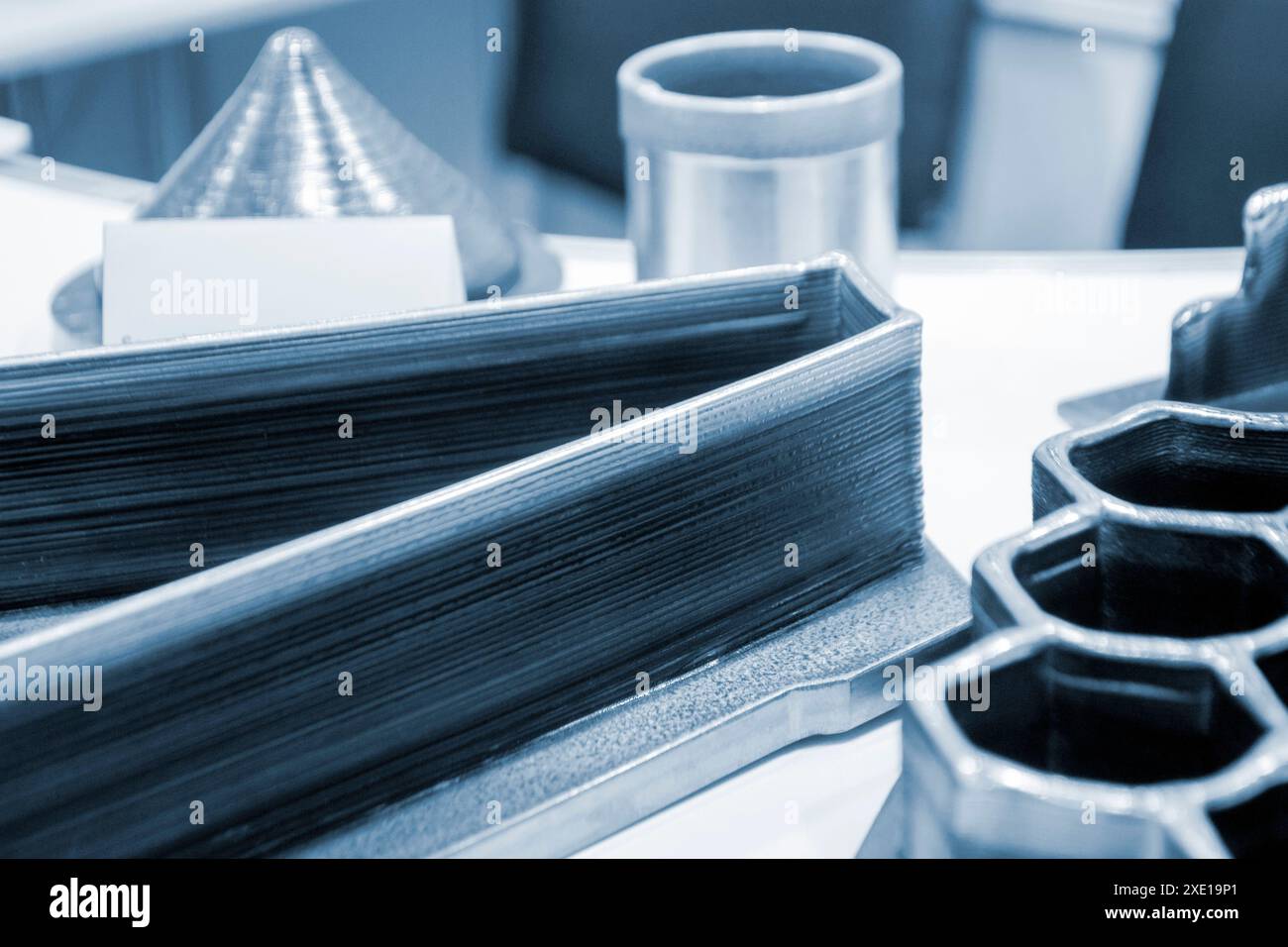 Object printed by 3D printer from metal. Additive manufacturing ...