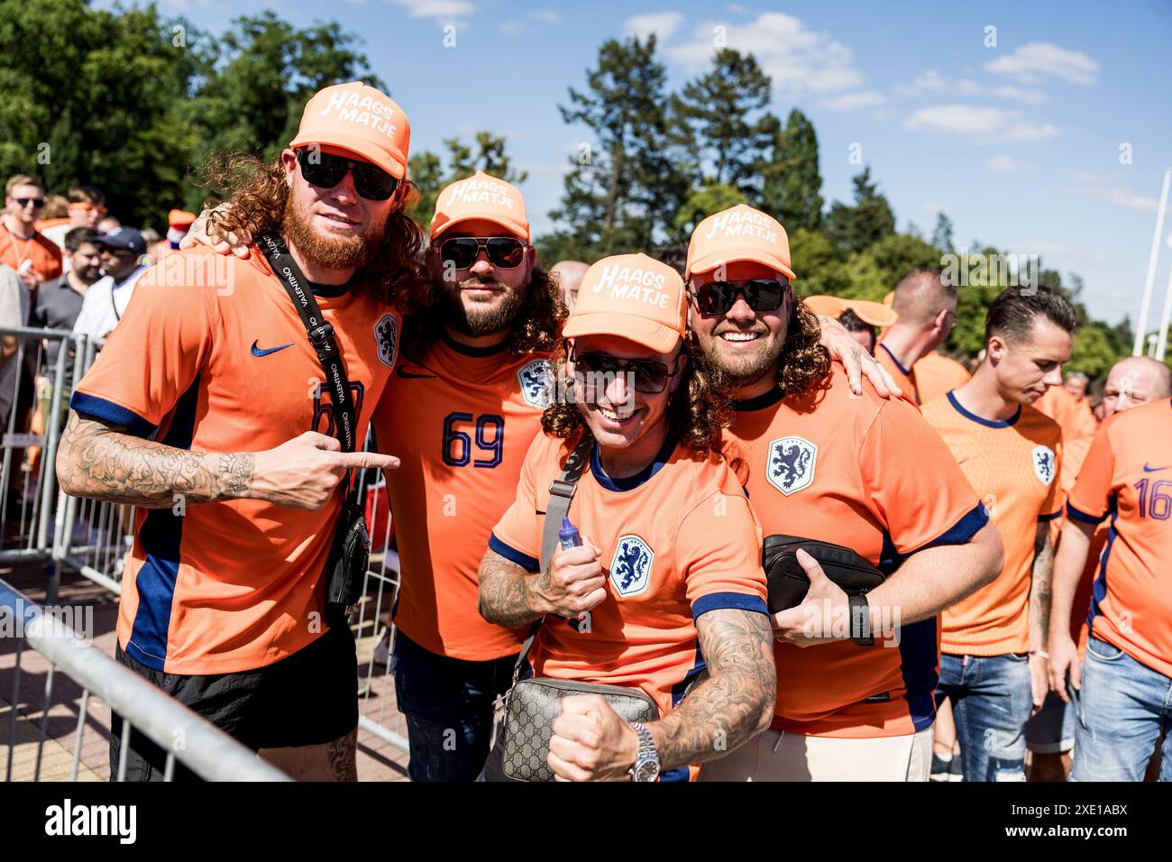 Berlin, Germany. 25th June, 2024. Football fans of Netherlands arrive ...