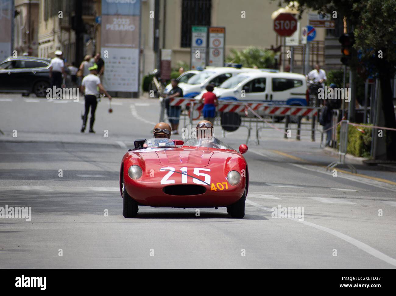 O.S.C.A. S 187 - 750 1956 on an old racing car in rally Mille Miglia ...