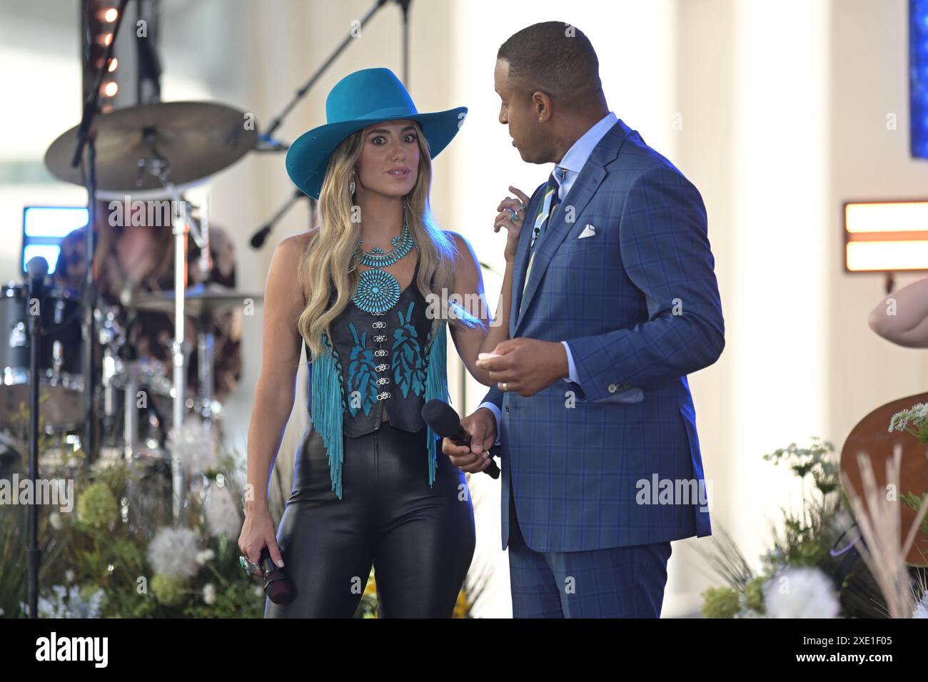 LAiney Willson and Craig Melvin on NBC's "Today" at Rockefeller Plaza on June 25, 2024 in New York City. Stock Photo