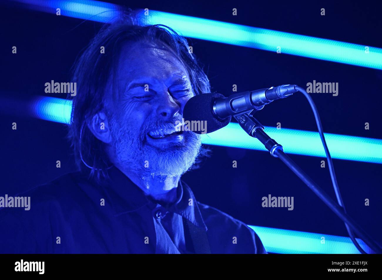 Thom Yorke of The Smile performs during The Smile Live in Europe 2024 ...