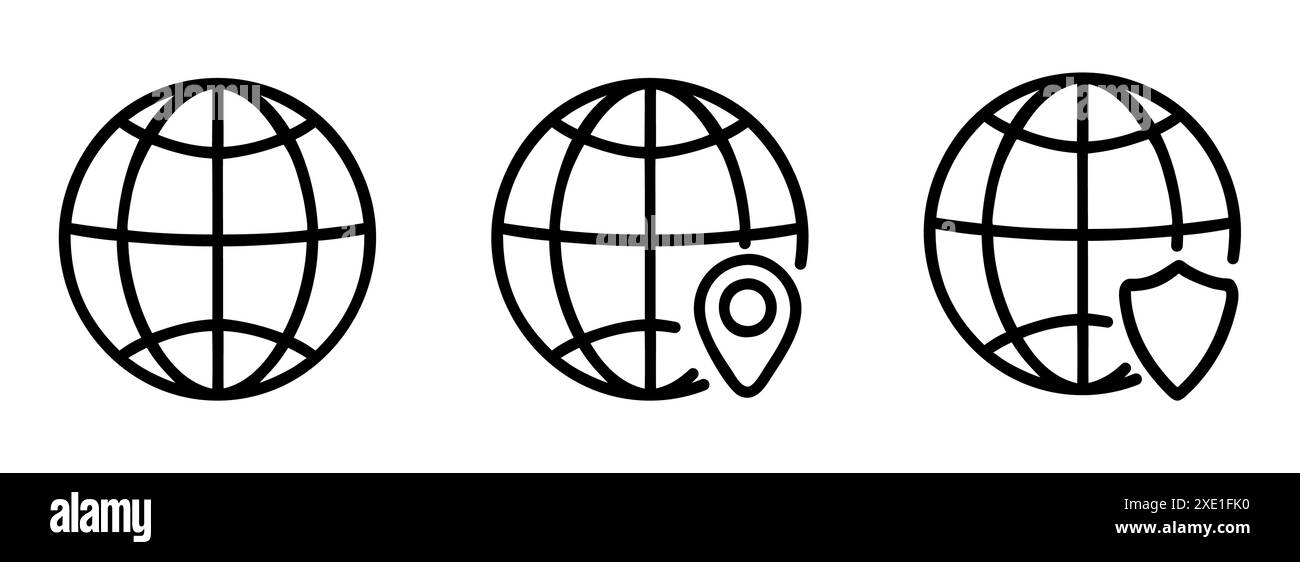 globe icon of web image set Stock Vector Image & Art - Alamy