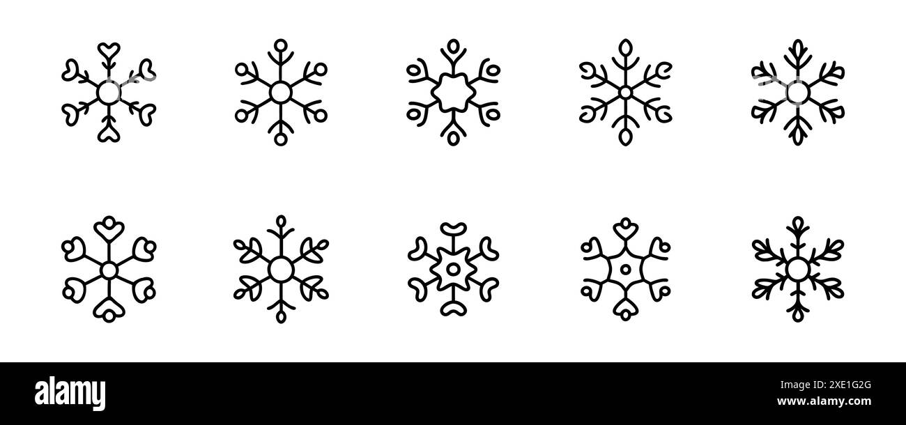Set snowflakes icons in Stock Vector Images - Alamy